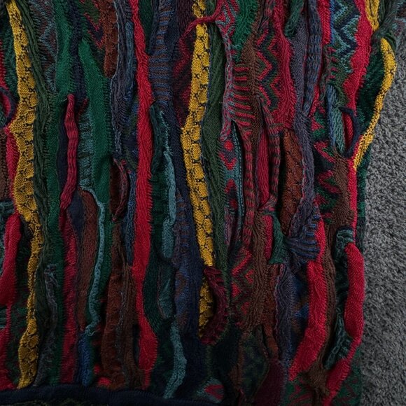 COOGI Australia Authentic Women XL Red Green 3D Knit Pullover Cotton Sweater - Picture 10 of 16